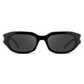 Black / Grey || Women's Oval Prescription Sunglasses with Black Frame and Grey Lenses on a white background