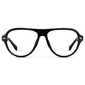 Black || Women's Rounded Aviator Prescription Eyeglasses with Black Frame and Clear Lenses on a white background