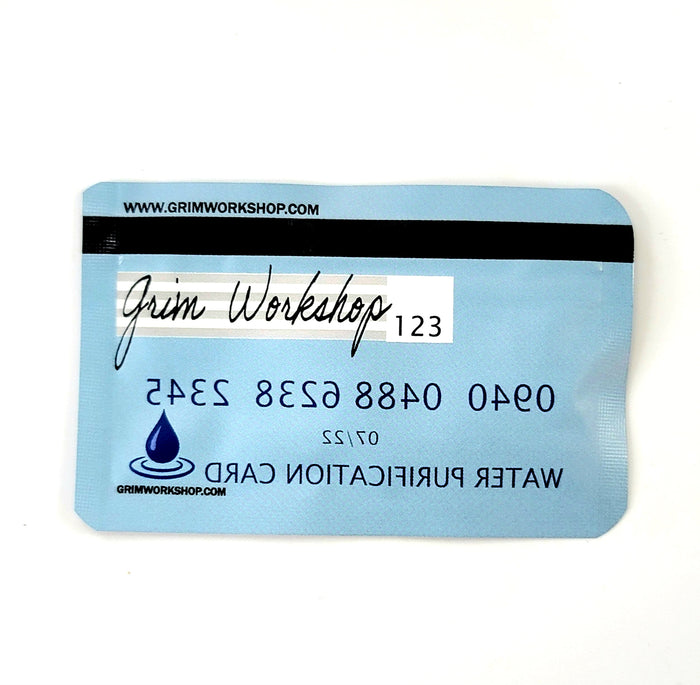 With the water card you can turn your Wallet into a Water Purification Kit with the Water Survival Kit Card
