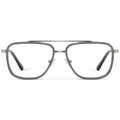 Smoke Grey || Men's Metal Double Bridge Aviator Prescription Glasses with Smoke Grey frame and Clear Lens on a white background