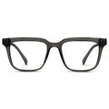 Smoke Grey || Men's Thick Square Eyeglasses with Smoke Grey Acetate Frame and Clear Prescription Lens on a white background