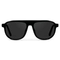 Glossy Black / Black Lens || Black Aviator Sunglasses with Black Polarized Lenses