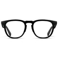 Black || Men's Round Prescription Glasses with Black Frame and Clear Lenses on a white background